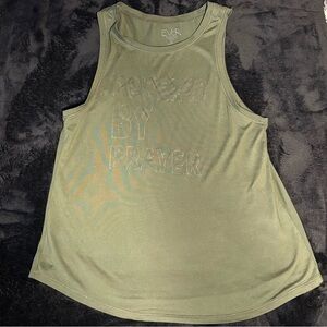EVCR-Olive Green Women's Workour Tank Top SZ L